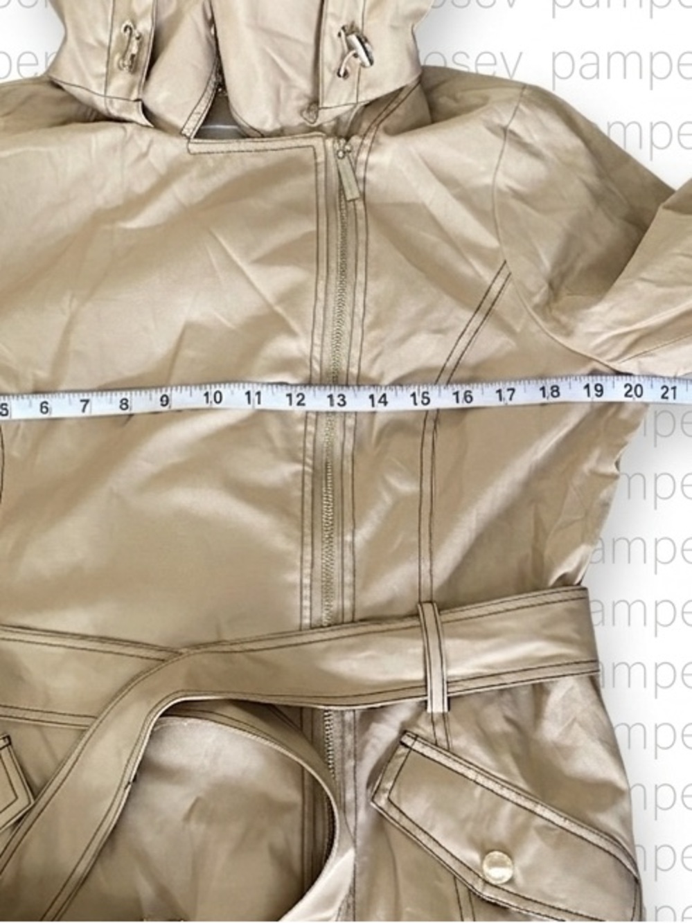 Michael Kors Women's Tan Trench Coat with Belt - Picture 6 of 14